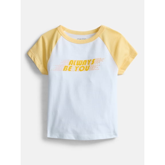 Athletic Works Girls Active Graphic Tee with Short Sleeves, Sizes 4-18 Plus
