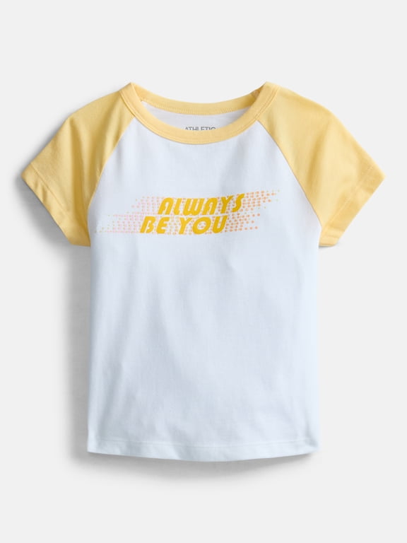 Girls Active Graphic Tee with Short Sleeves, Sizes 4-18 Plus