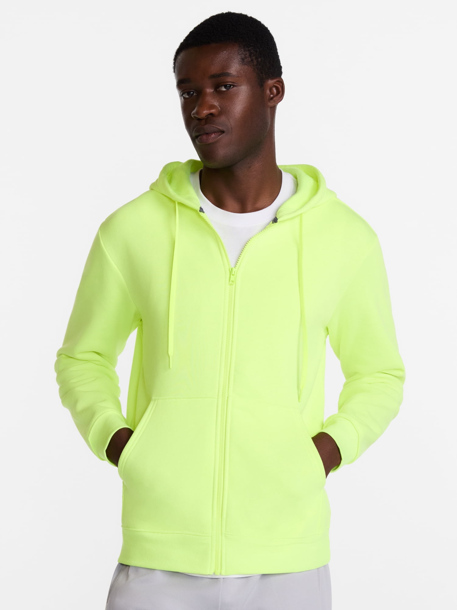 Athletic Works Men's and Big Men's Zip Up Fleece Hoodie Sweatshirt, Sizes XS-4XLT