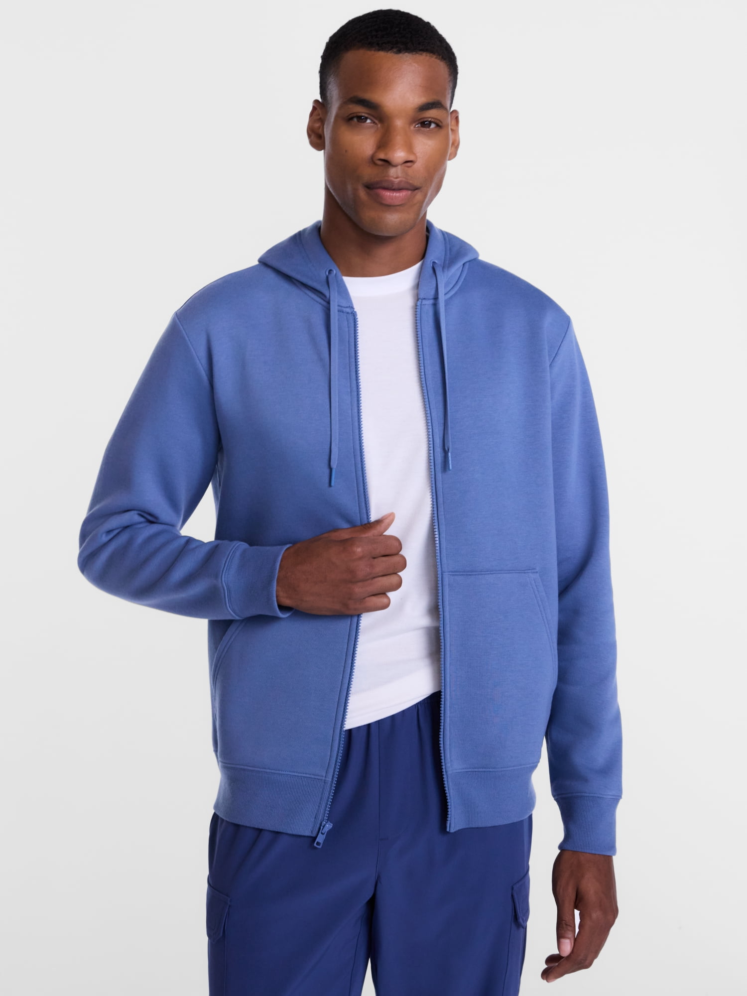 Athletic Works Men's and Big Men's Zip Up Fleece Hoodie Sweatshirt, Sizes XS-4XLT