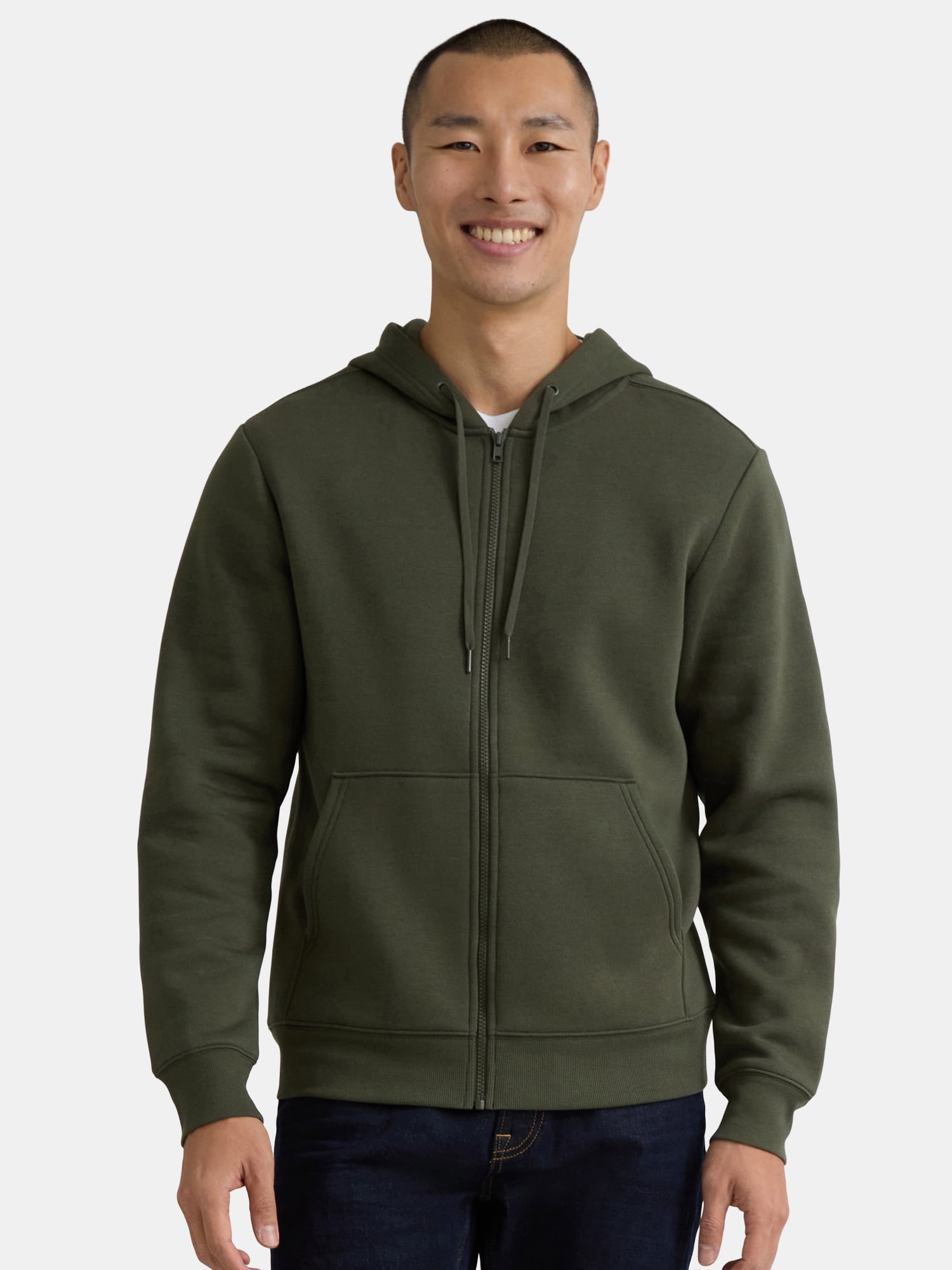 Athletic Works Men's and Big Men's Zip Up Fleece Hoodie Sweatshirt, Sizes XS-4XLT