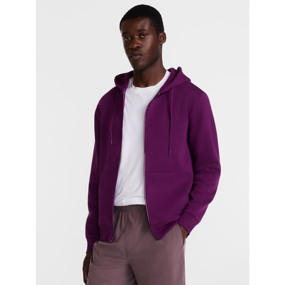 Athletic Works Men's and Big Men's Zip Up Fleece Hoodie Sweatshirt, Sizes XS-4XLT