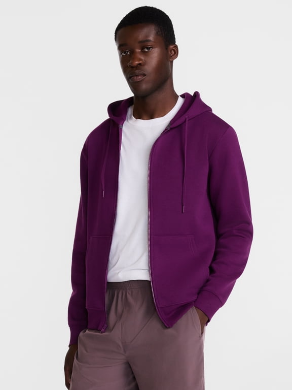 Men's and Big Men's Zip Up Fleece Hoodie Sweatshirt, Sizes XS-4XLT