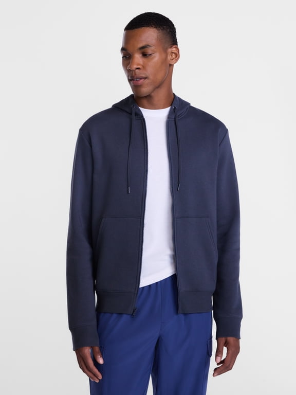 Men's and Big Men's Zip Up Fleece Hoodie Sweatshirt, Sizes XS-4XLT