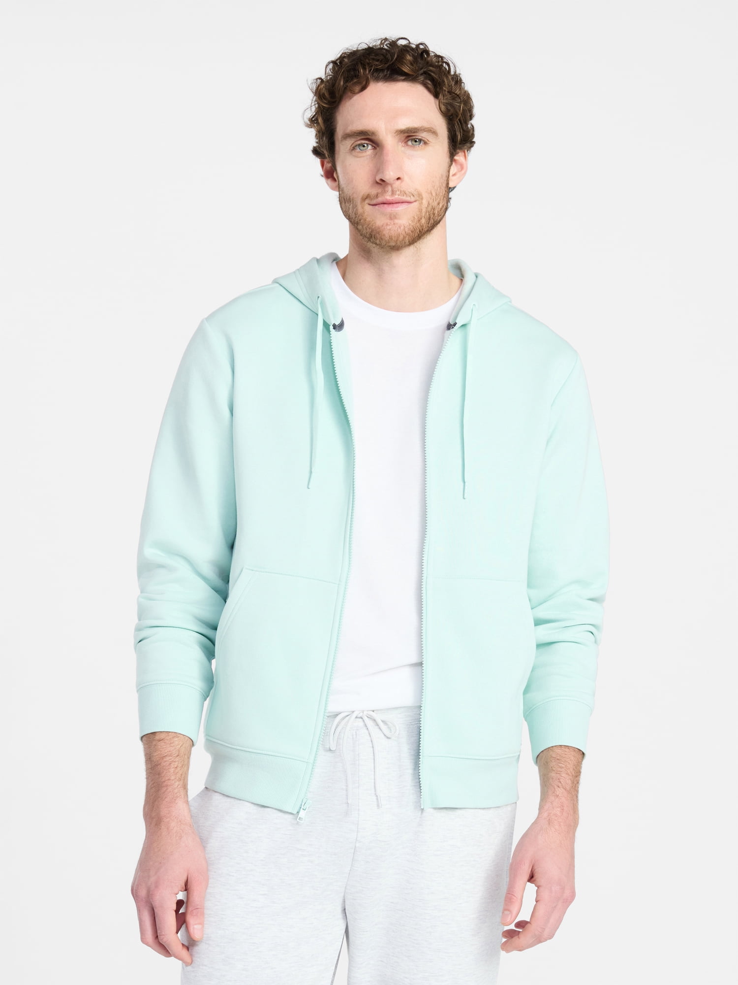 Athletic Works Men's and Big Men's Zip Up Fleece Hoodie Sweatshirt, Sizes S-5XLT