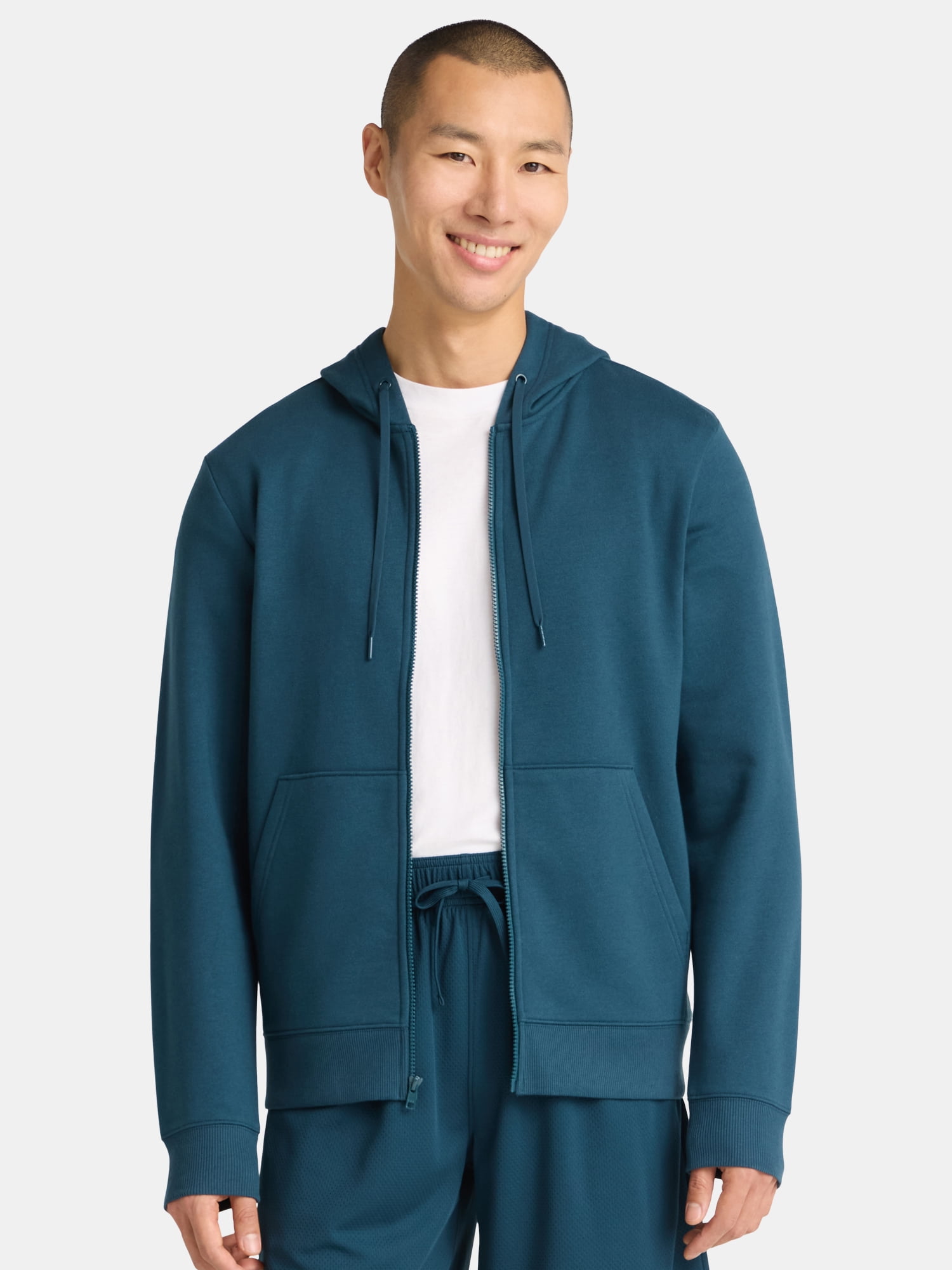 Athletic Works Men's and Big Men's Zip Up Fleece Hoodie Sweatshirt, Sizes S-5XLT