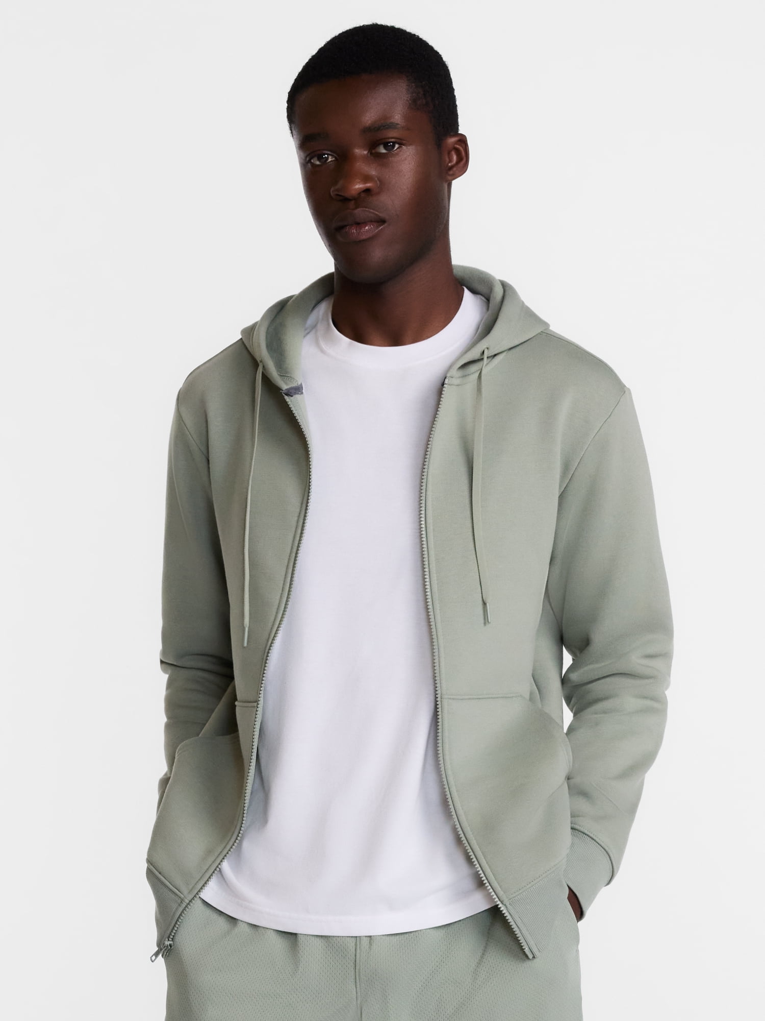 Athletic Works Men's and Big Men's Zip Up Fleece Hoodie Sweatshirt, Sizes XS-4XLT