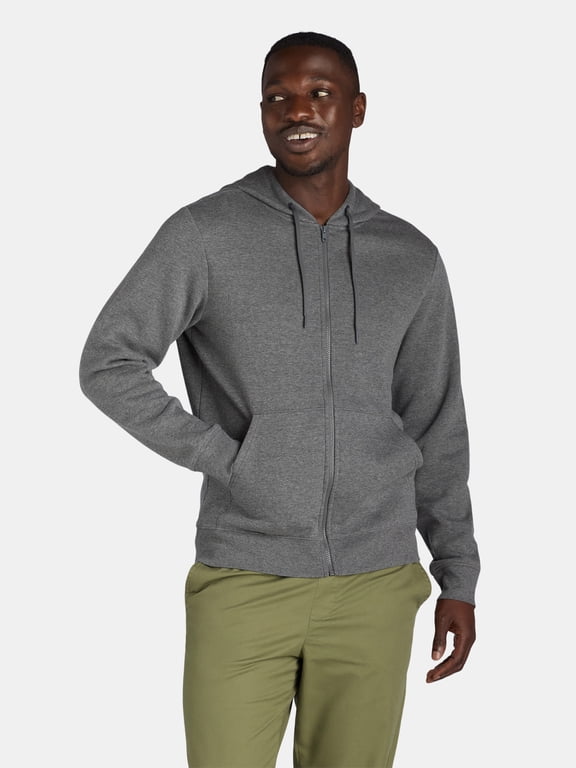 Men's and Big Men's Zip Up Fleece Hoodie Sweatshirt, Sizes XS-4XLT