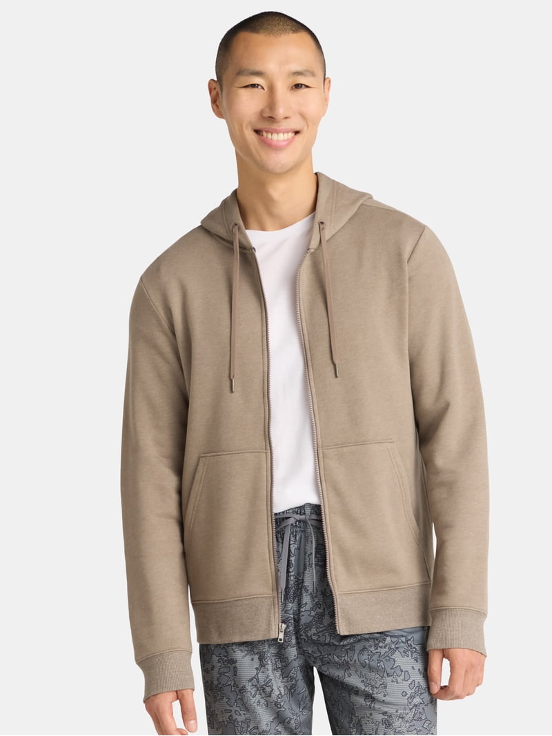 Athletic Works Men's and Big Men's Zip Up Fleece Hoodie Sweatshirt