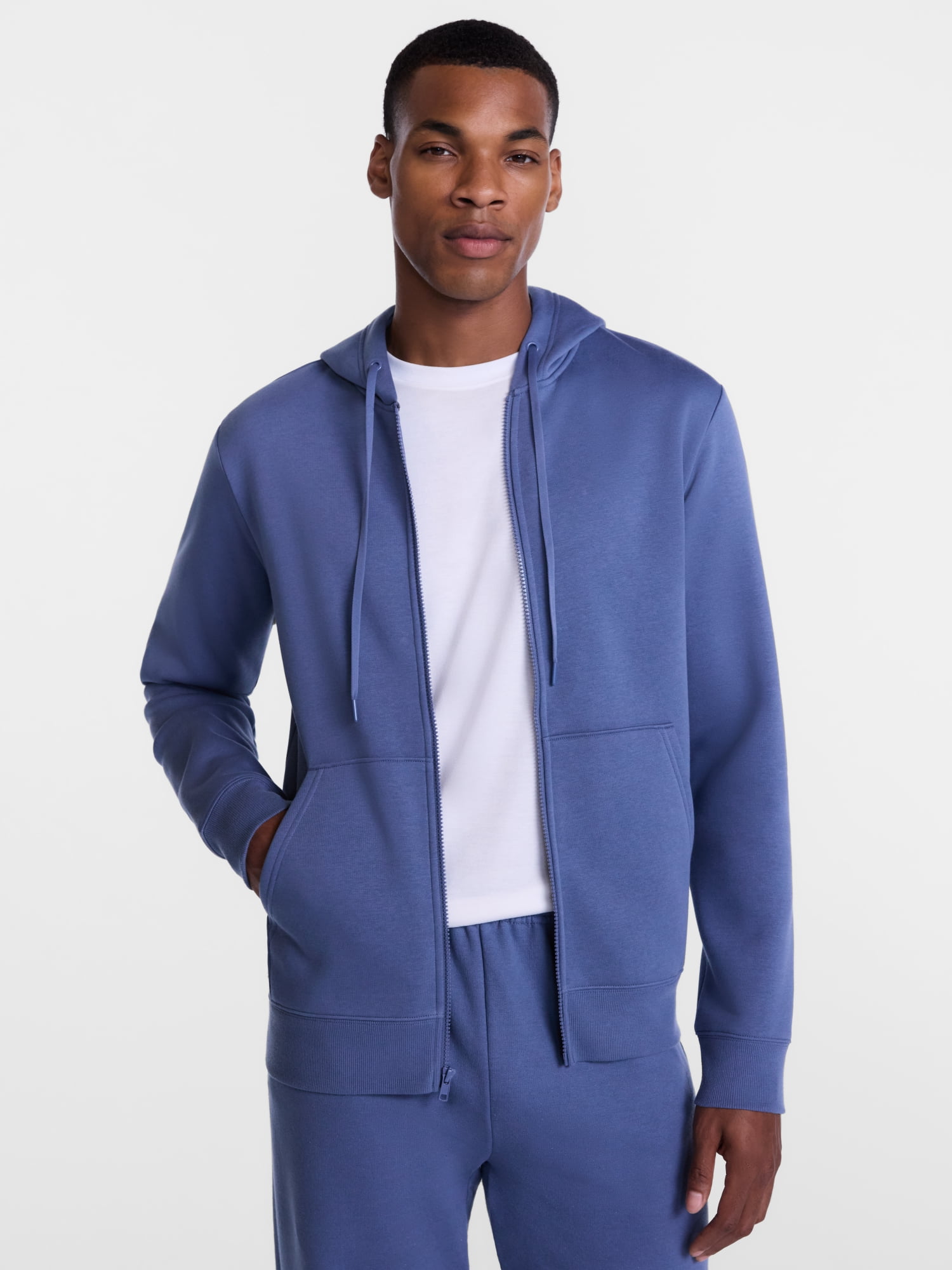 Athletic Works Men's and Big Men's Zip Up Fleece Hoodie Sweatshirt, Sizes XS-4XLT