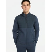 Athletic Works Men's and Big Men's Full Zip Mock Neck Hybrid Jacket, Size S-3XL