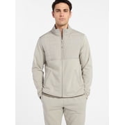 Athletic Works Men's and Big Men's Full Zip Mock Neck Hybrid Jacket, Size S-3XL