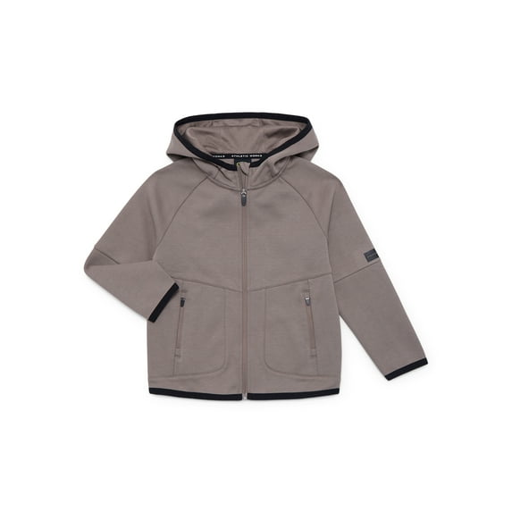 Athletic Works Boys Double Knit Zip Hoodie, Midweight, Sizes 4-18 & Husky