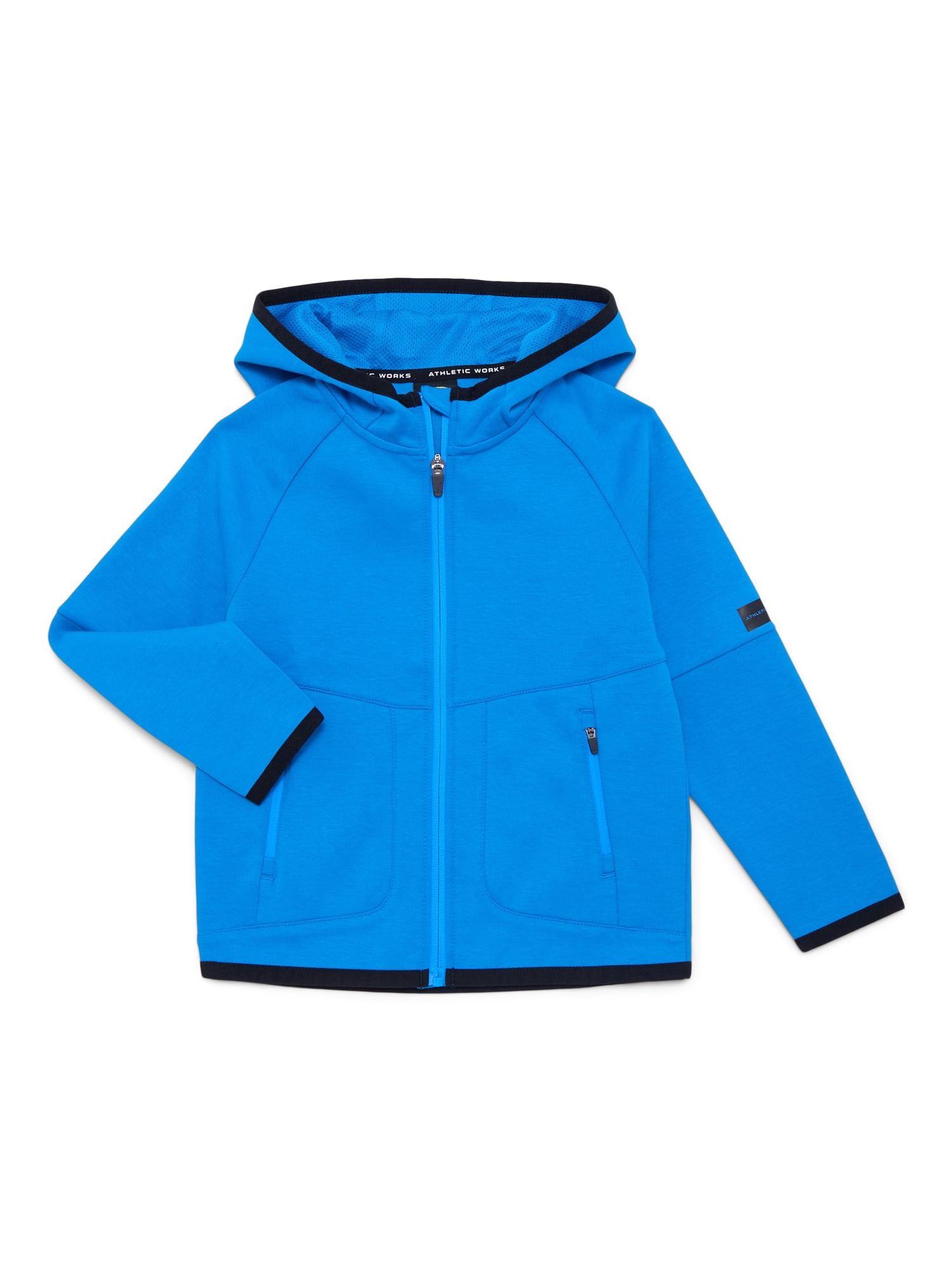 Athletic Works Boys Double Knit Zip Hoodie, Midweight, Sizes 4-18 & Husky