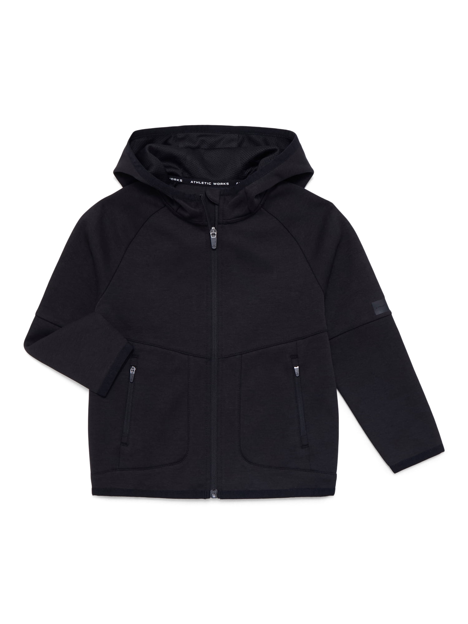 Athletic Works Boys Double Knit Zip Hoodie, Midweight, Sizes 4-18 & Husky
