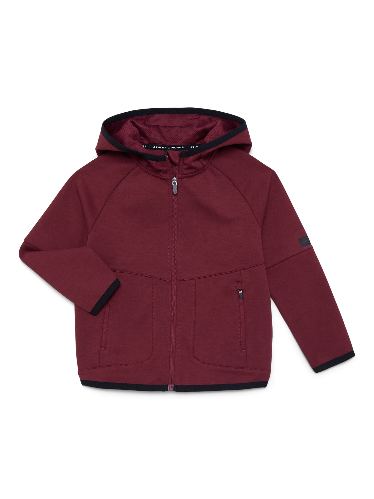 Athletic Works Boys Double Knit Zip Hoodie, Midweight, Sizes 4-18 & Husky