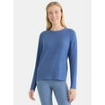 thumbnail image 1 of Athletic Works Women's and Women's ButterCore Tee with Long Sleeves, Sizes XS-4X, 1 of 6