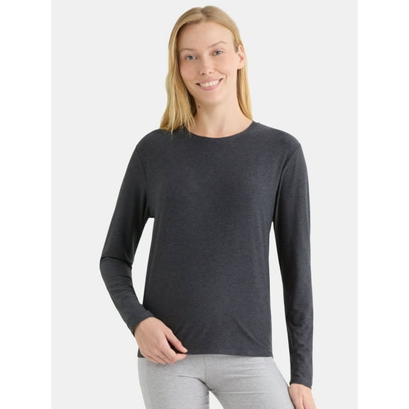 Athletic Works Women's and Women's ButterCore Tee with Long Sleeves, Sizes XS-4X