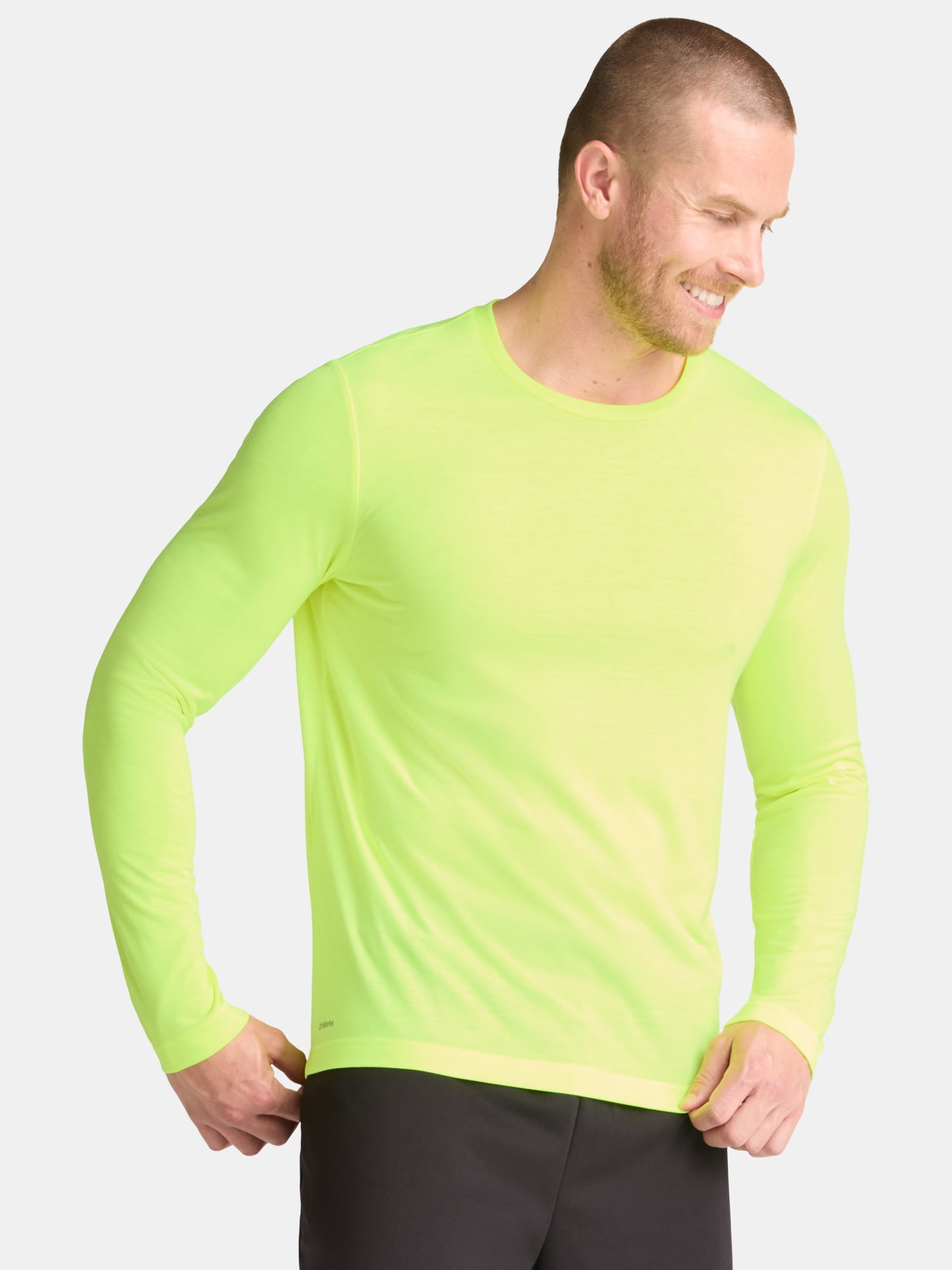 Athletic Works Men's and Big & Tall Men's Tri-Blend Tee with Long