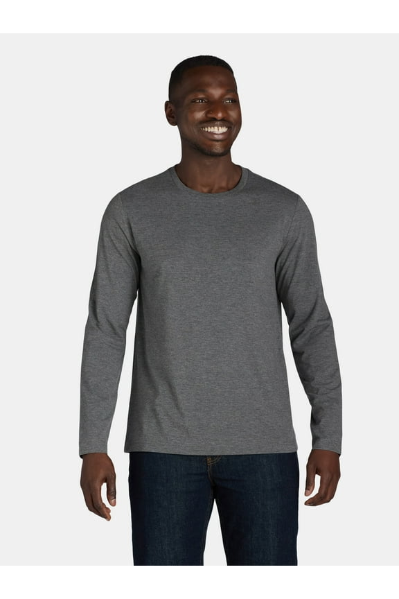 Men's and Big & Tall Men's Tri-Blend Tee with Long Sleeves, Sizes XS-4XLT