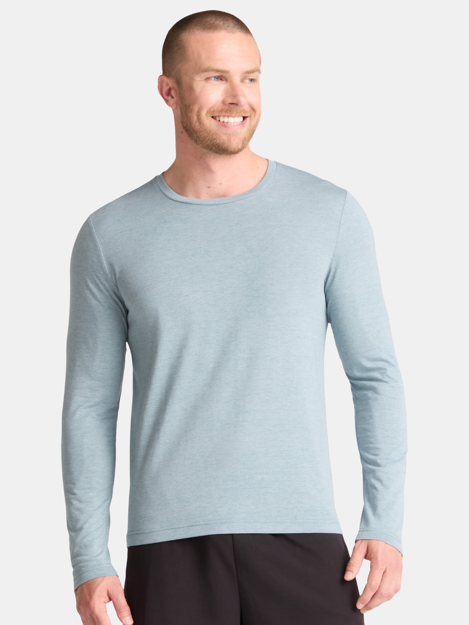 Athletic Works Men's and Big & Tall Men's Tri-Blend Tee with Long Sleeves, Sizes XS-4XLT