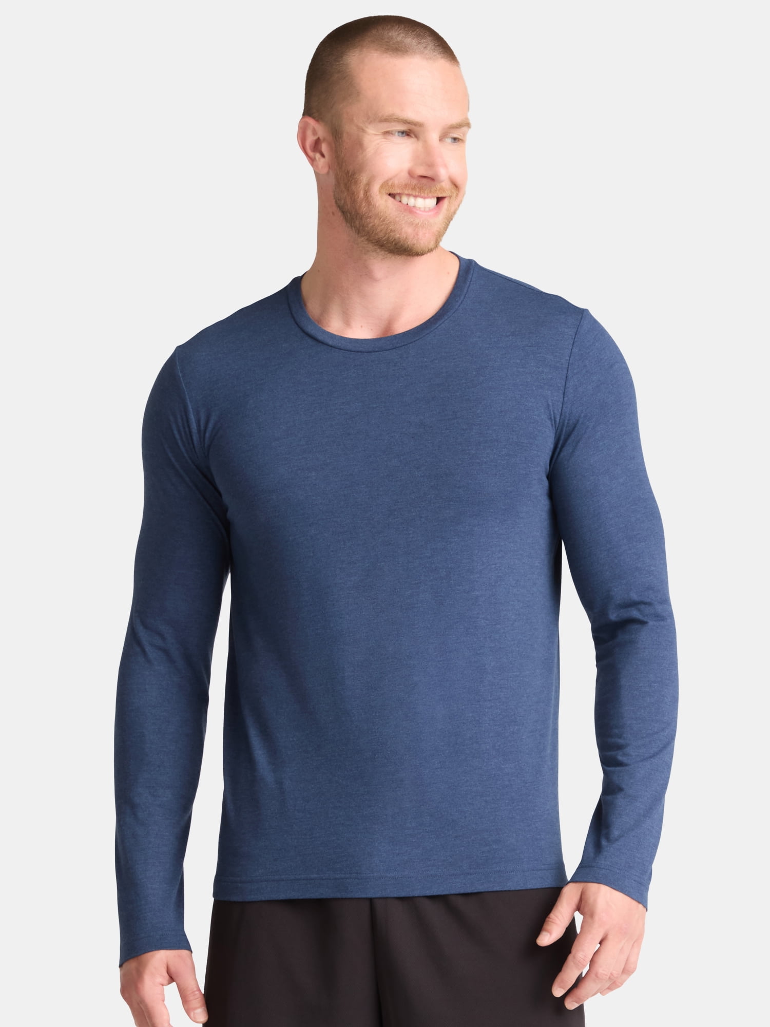 Athletic Works Men's and Big & Tall Men's Tri-Blend Tee with Long Sleeves, Sizes XS-4XLT