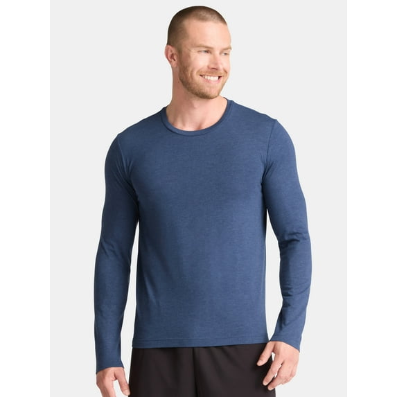 Athletic Works Men's and Big & Tall Men's Tri-Blend Tee with Long Sleeves, Sizes XS-4XLT