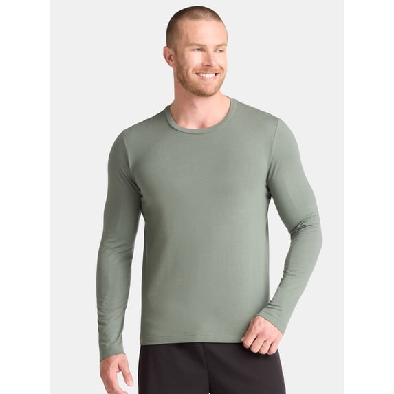 Athletic Works Men's and Big & Tall Men's Tri-Blend Tee with Long Sleeves, Sizes XS-4XLT