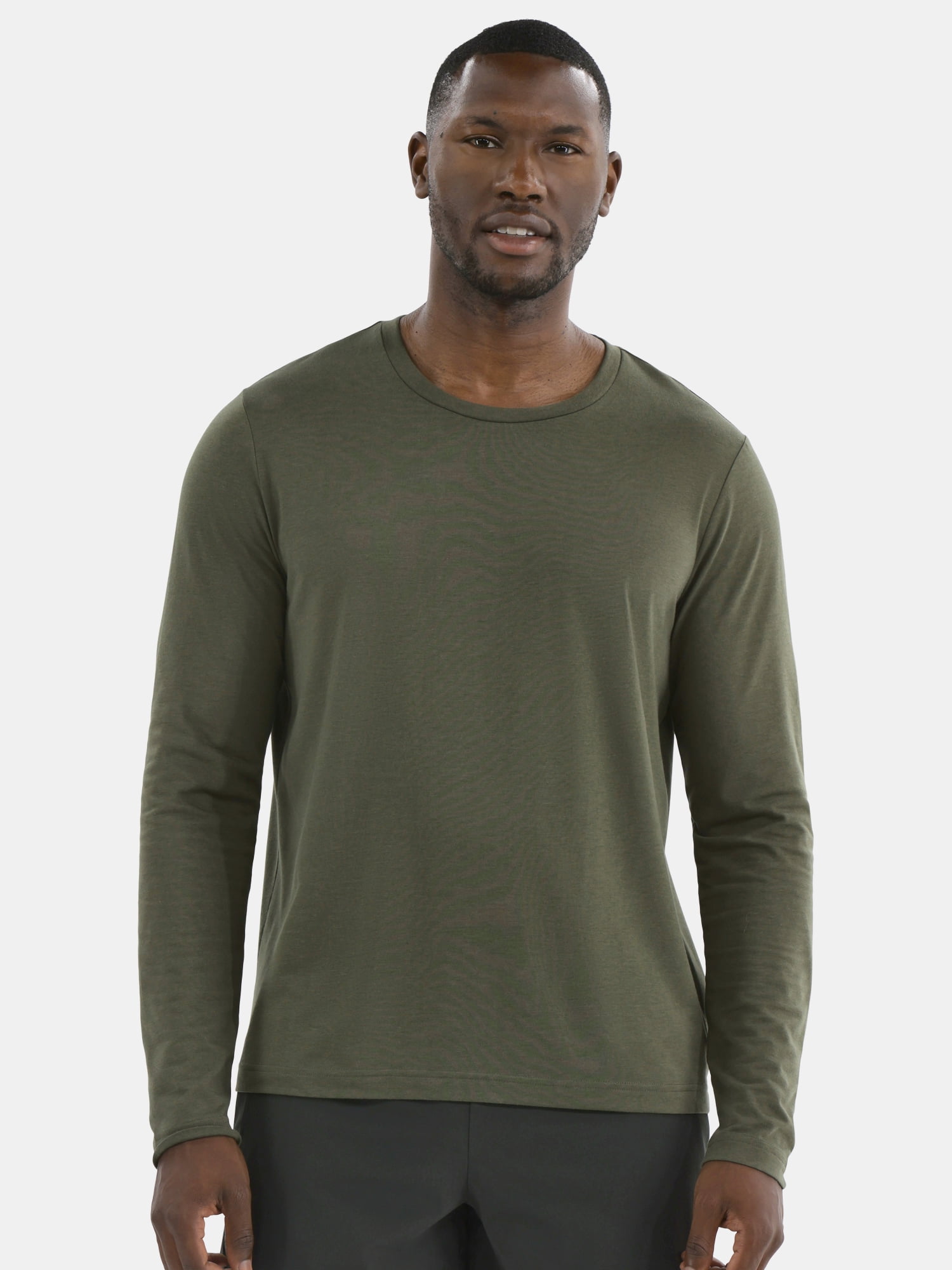 Athletic Works Men's and Big & Tall Men's Tri-Blend Tee with Long Sleeves, Sizes XS-4XLT