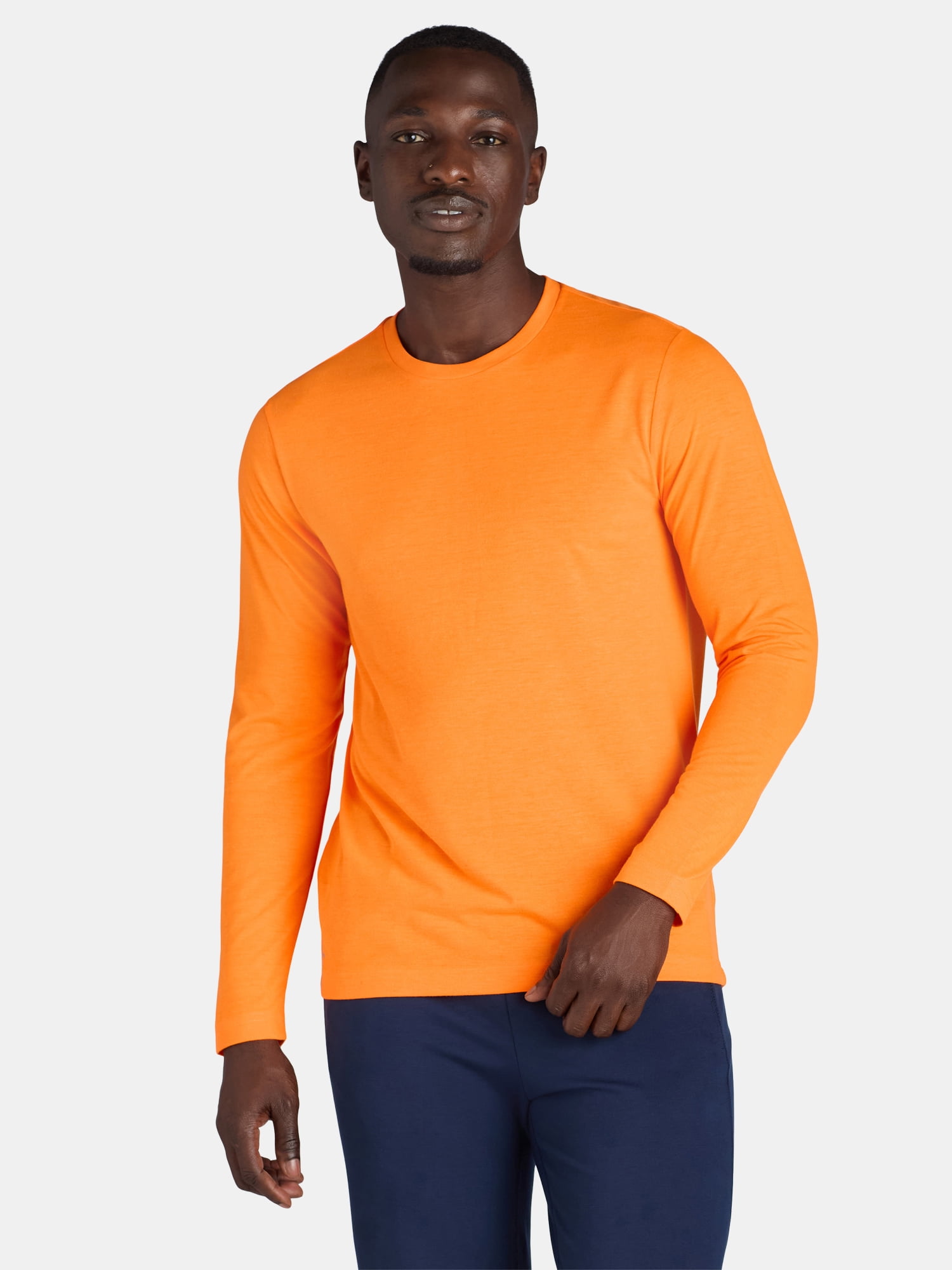 Athletic Works Men's and Big & Tall Men's Tri-Blend Tee with Long Sleeves, Sizes XS-4XLT