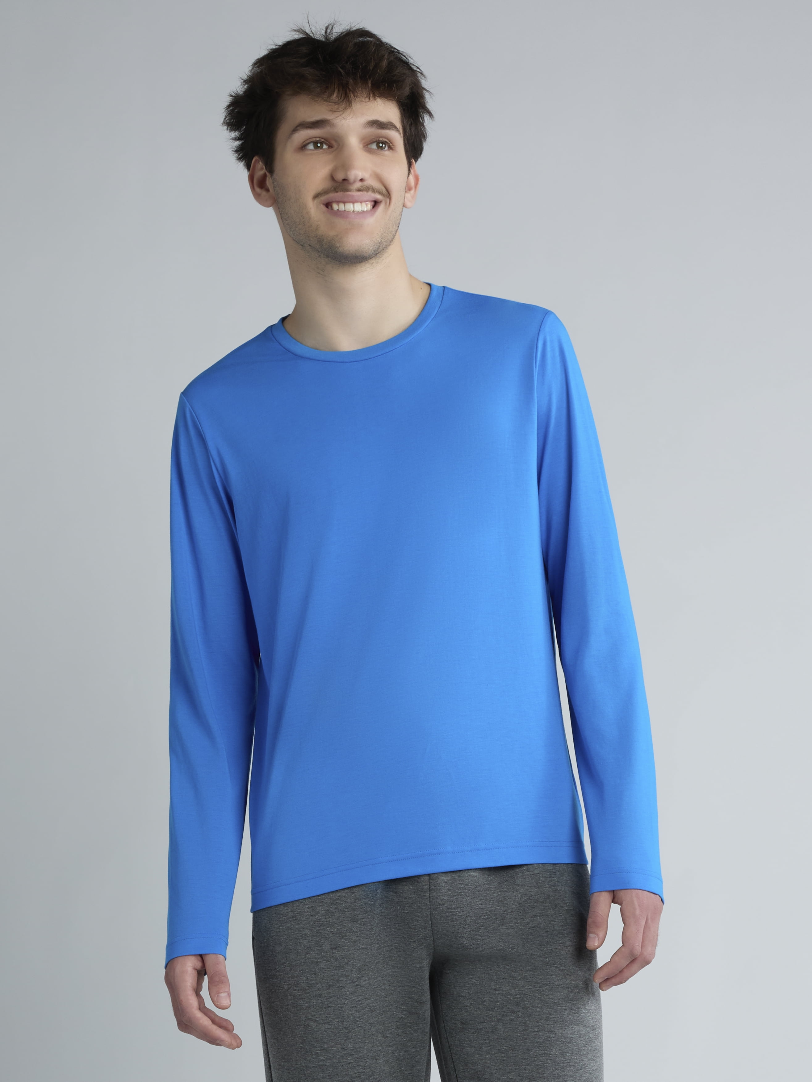 Athletic Works Men's and Big & Tall Men's Tri-Blend Tee with Long Sleeves, Sizes XS-4XLT, 2XB-5XB