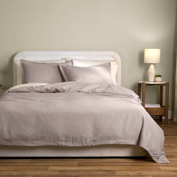 Allswell King/California King Duvet Cover Set, Tencel Lyocell, 3-Piece, Taupe Fog