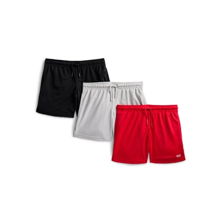 Athletic Works Boys Mesh Shorts, 3-Pack, Sizes 4-18 & Husky
