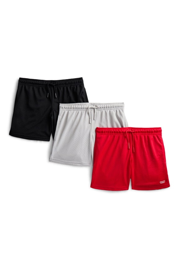 Boys Performance Mesh Shorts, 3-Pack, Sizes 4-16 & Husky