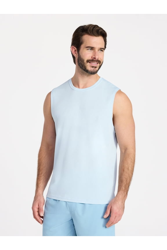 Men’s Sleeveless Mesh Muscle Tee, Sizes XS-5XL