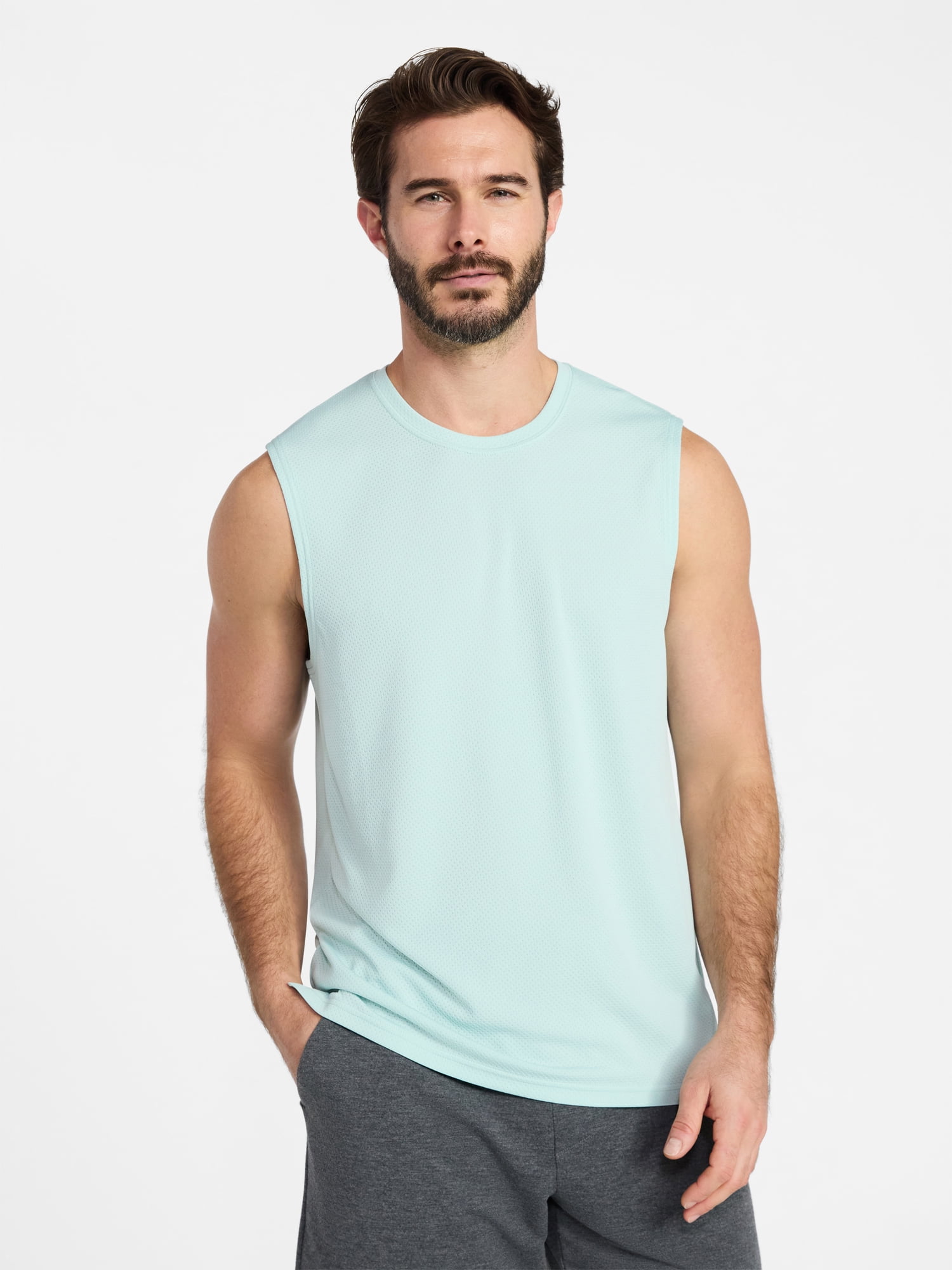 Athletic Works Men’s Sleeveless Mesh Muscle Tee, Sizes XS-5XL