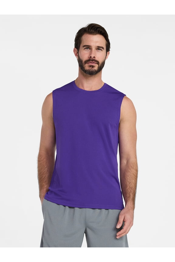 Men’s Sleeveless Mesh Muscle Tee, Sizes XS-5XL