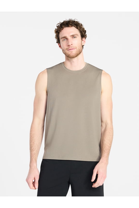 Men’s Sleeveless Mesh Muscle Tee, Sizes XS-5XL