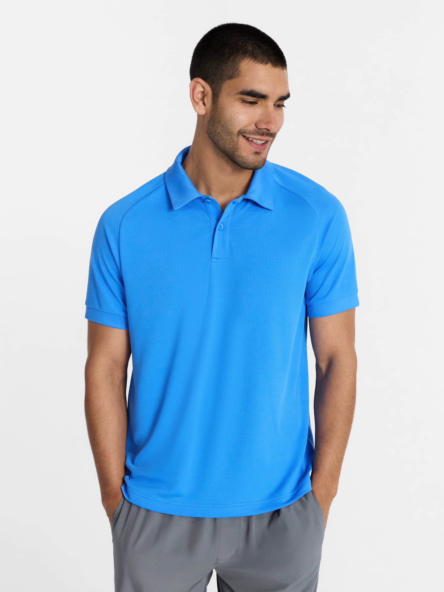 Athletic Works Men's and Big and Tall Men's Active Mesh Polo Shirt, Size XS-5XL