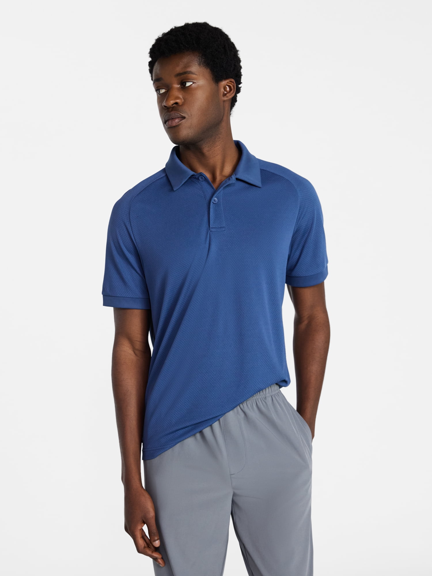 Athletic Works Men's and Big and Tall Men's Active Mesh Polo Shirt, Size XS-5XL