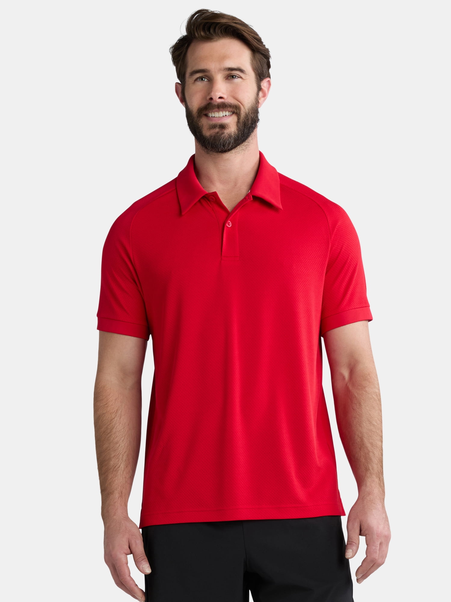 Athletic Works Men's and Big and Tall Men's Active Mesh Polo Shirt, Size XS-5XL