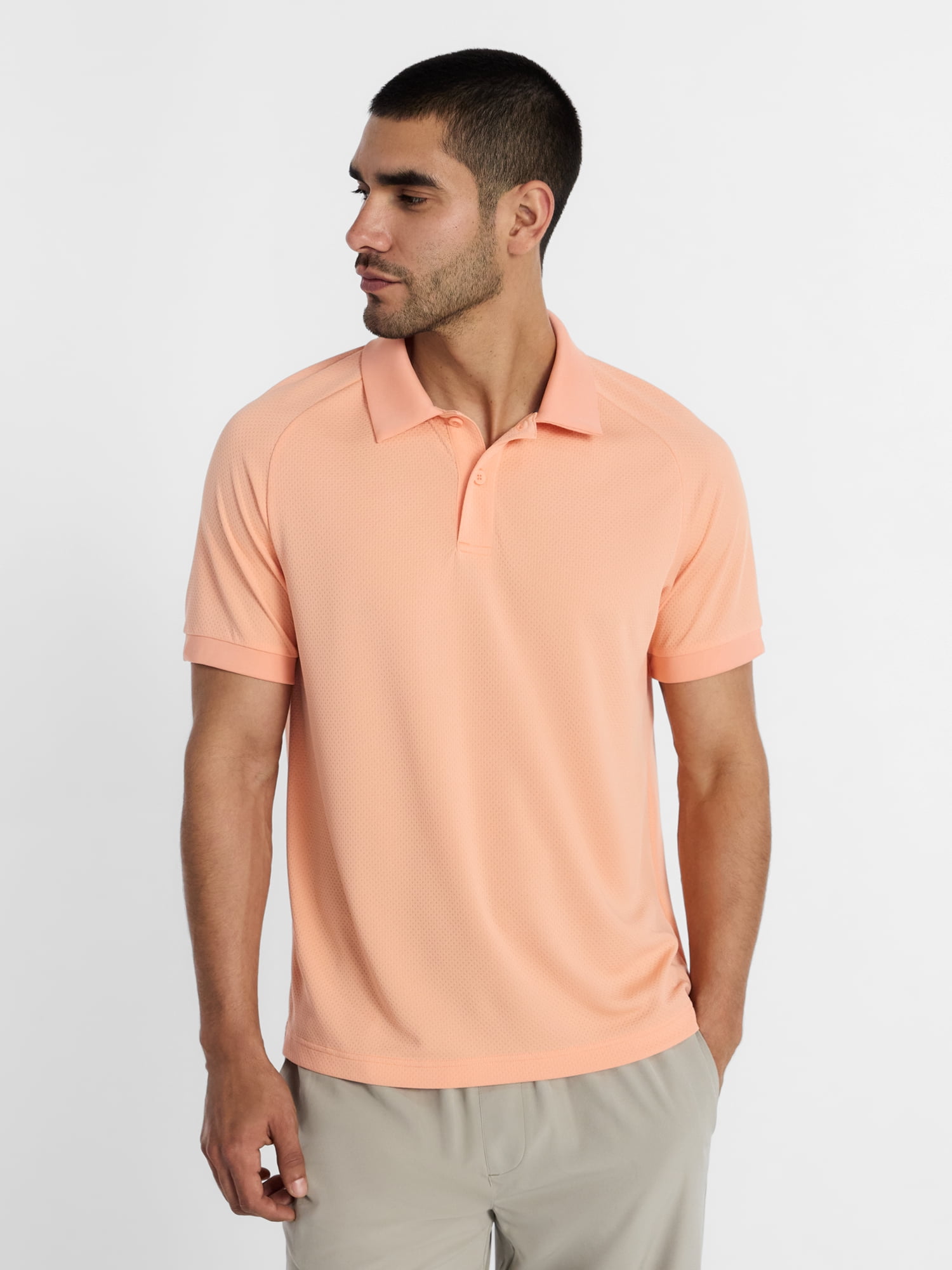 Athletic Works Men's and Big and Tall Men's Active Mesh Polo Shirt, Size XS-5XL
