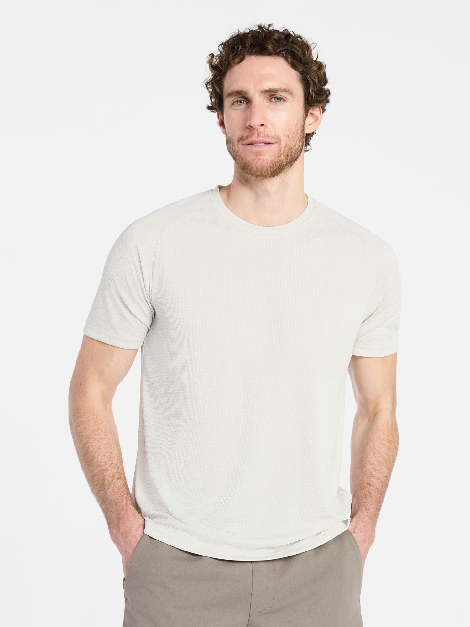 Athletic Works Men's and Big Men's DriWorks Mesh Tee with Short Sleeves, Sizes XS-5XL