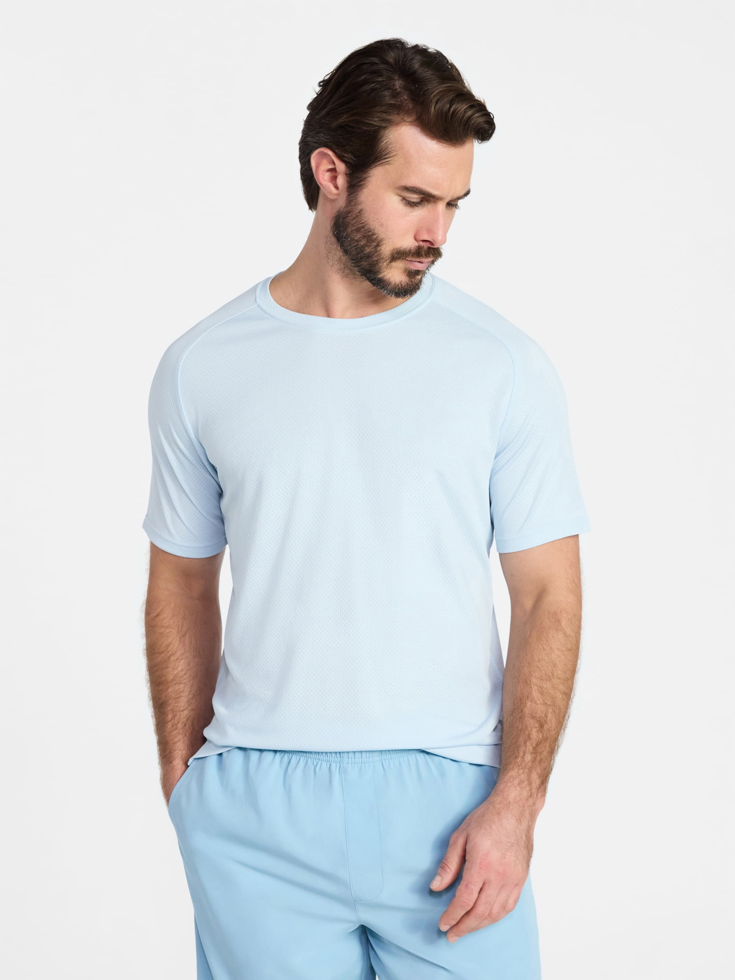 Athletic Works Men's and Big Men's DriWorks Mesh Tee with Short Sleeves, Sizes XS-5XL