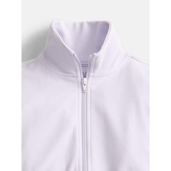 Athletic Works Girl's Active Microfleece Jacket and Wide Leg Pants Set, Sizes 4-18