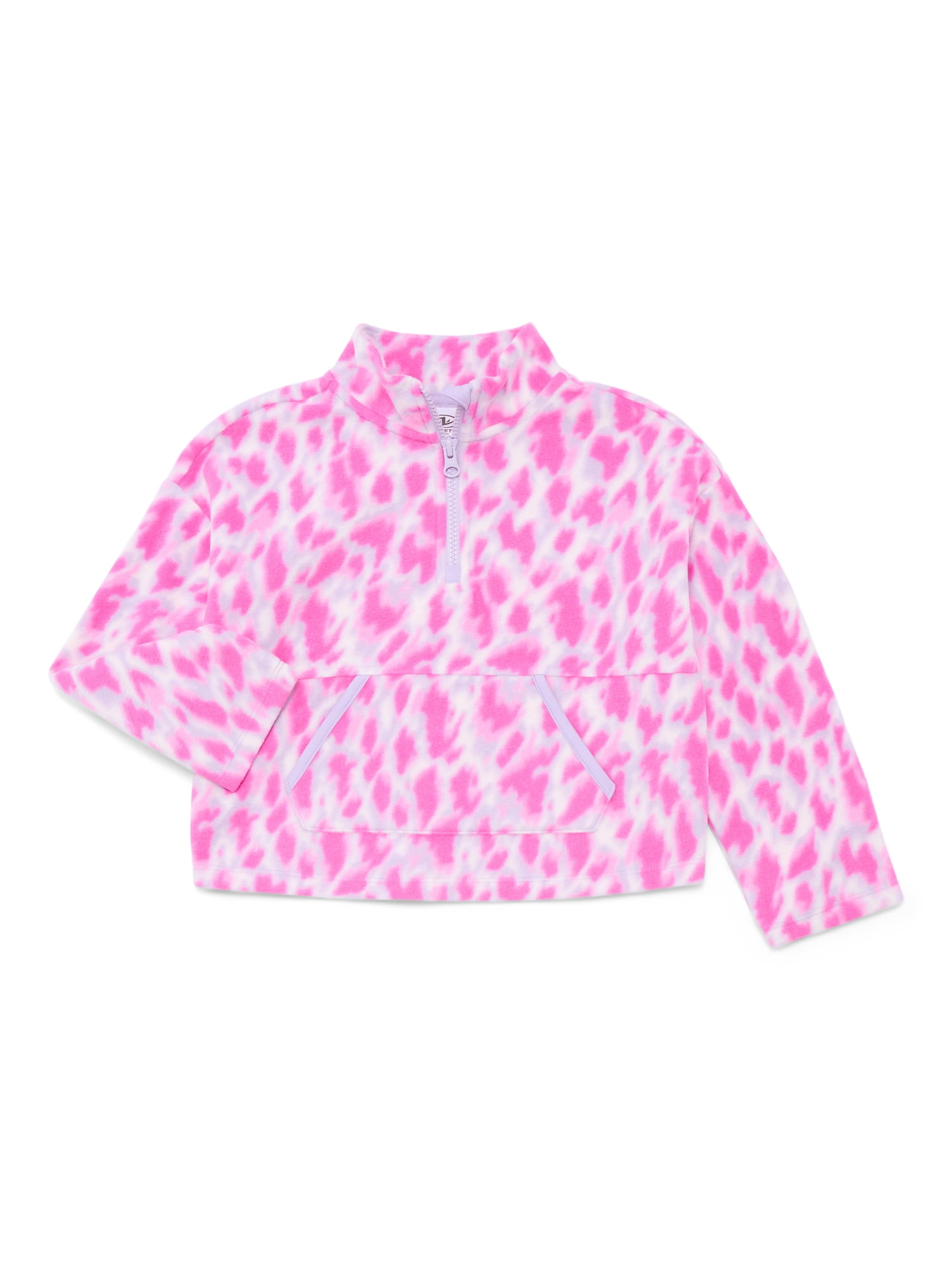 Athletic Works Girls Microfleece Quarter Zip Pullover Jacket, Sizes 4-18 & Plus