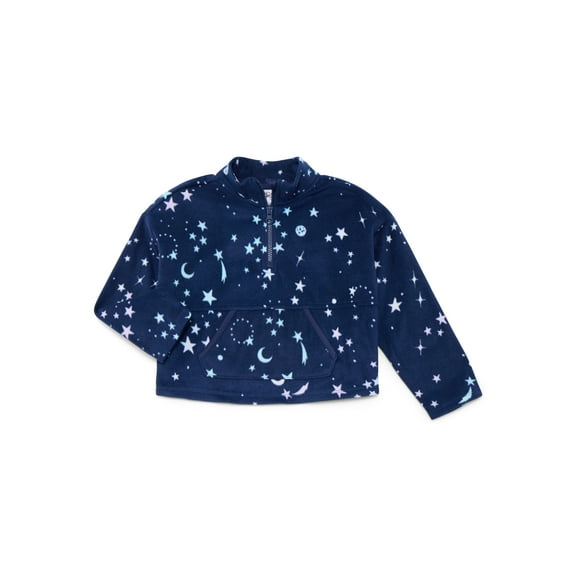 Athletic Works Girls Microfleece Quarter Zip Pullover Jacket, Sizes 4-18 & Plus