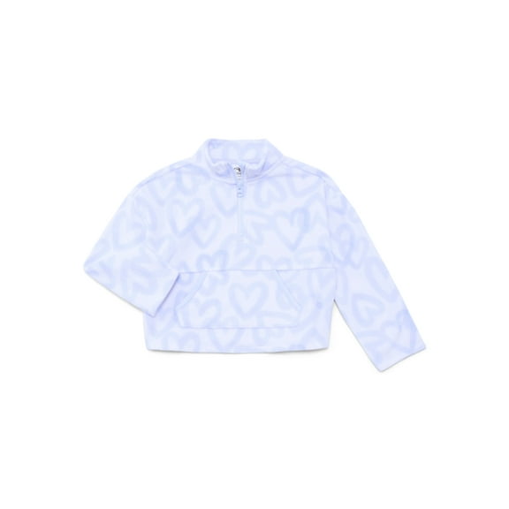 Athletic Works Girls Microfleece Quarter Zip Pullover Jacket, Sizes 4-18 & Plus