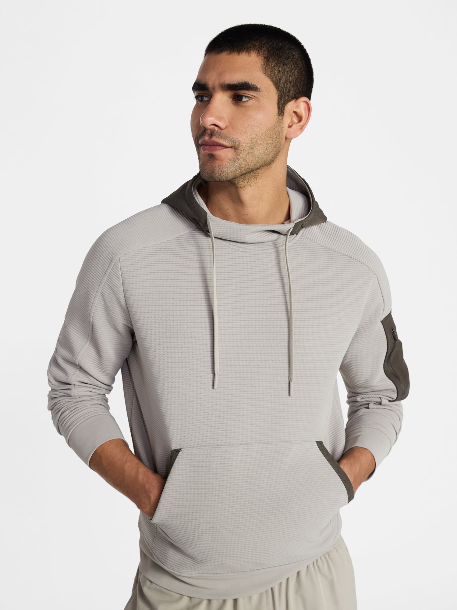 Athletic Works Men's and Big Men's Mix Media Hoodie, Sizes S-5XL