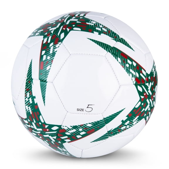 Athletic Works Size 5 Soccer Ball - Green, White & Red